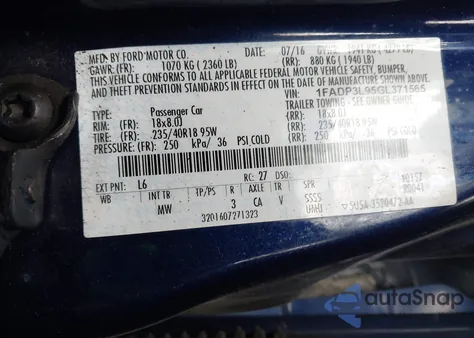 2016 Ford Focus St z USA, uszkodzony, nr VIN 1FADP3L95GL371565